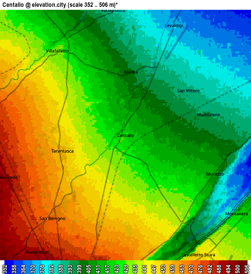 Zoom OUT 2x Centallo, Italy elevation map