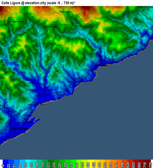 Zoom OUT 2x Celle Ligure, Italy elevation map