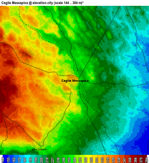 Zoom OUT 2x Ceglie Messapica, Italy elevation map