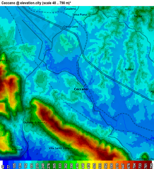 Zoom OUT 2x Ceccano, Italy elevation map