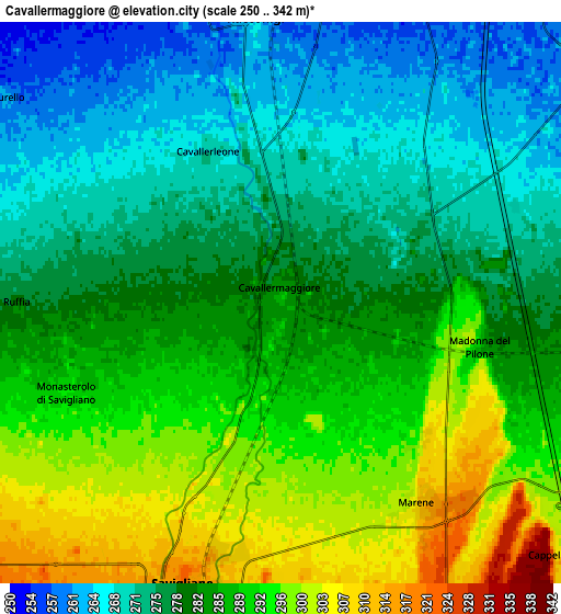 Zoom OUT 2x Cavallermaggiore, Italy elevation map