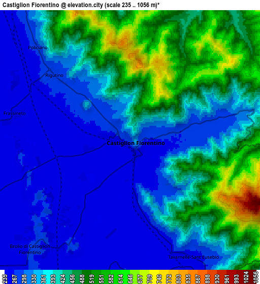 Zoom OUT 2x Castiglion Fiorentino, Italy elevation map