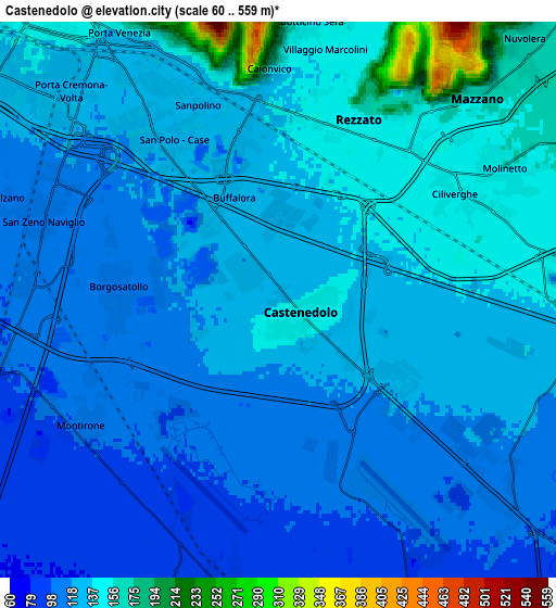 Zoom OUT 2x Castenedolo, Italy elevation map