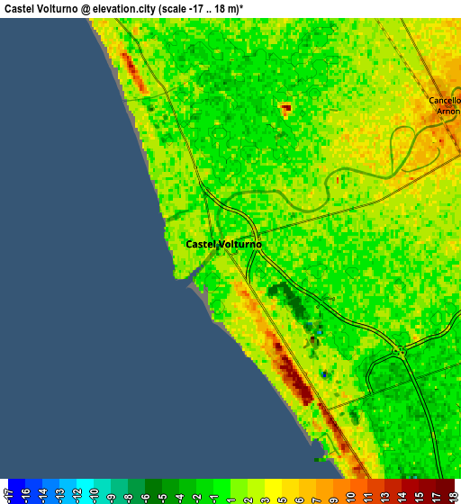 Zoom OUT 2x Castel Volturno, Italy elevation map