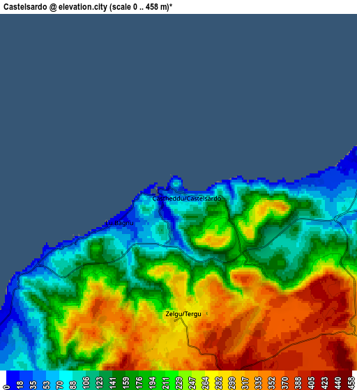 Zoom OUT 2x Castelsardo, Italy elevation map