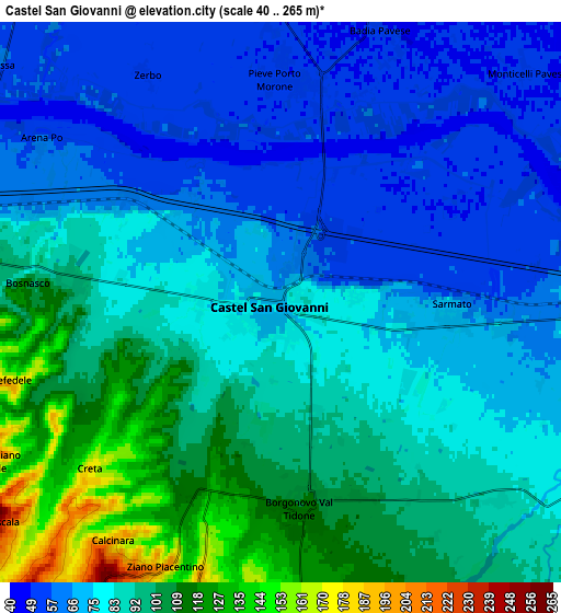 Zoom OUT 2x Castel San Giovanni, Italy elevation map