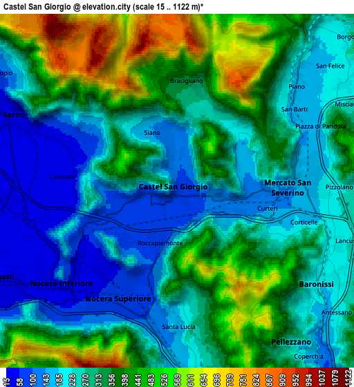 Zoom OUT 2x Castel San Giorgio, Italy elevation map