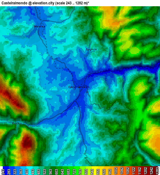 Zoom OUT 2x Castelraimondo, Italy elevation map