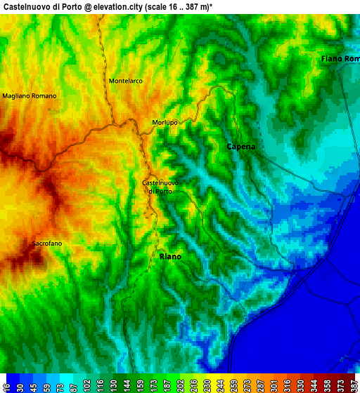 Zoom OUT 2x Castelnuovo di Porto, Italy elevation map