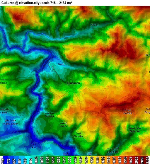 Zoom OUT 2x Çukurca, Turkey elevation map