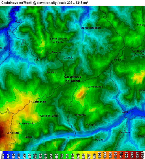 Zoom OUT 2x Castelnovo ne'Monti, Italy elevation map