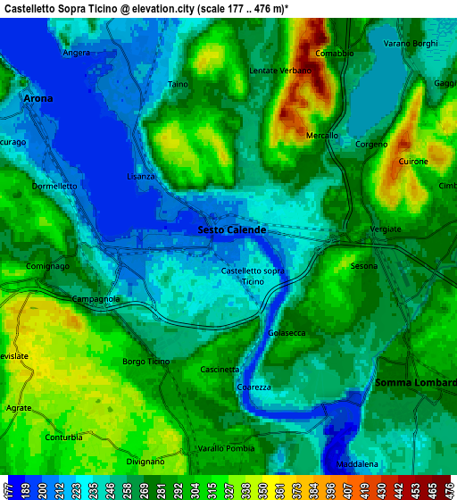 Zoom OUT 2x Castelletto Sopra Ticino, Italy elevation map