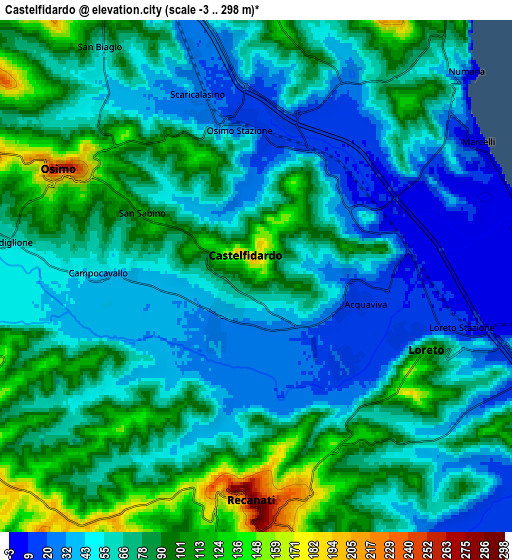 Zoom OUT 2x Castelfidardo, Italy elevation map