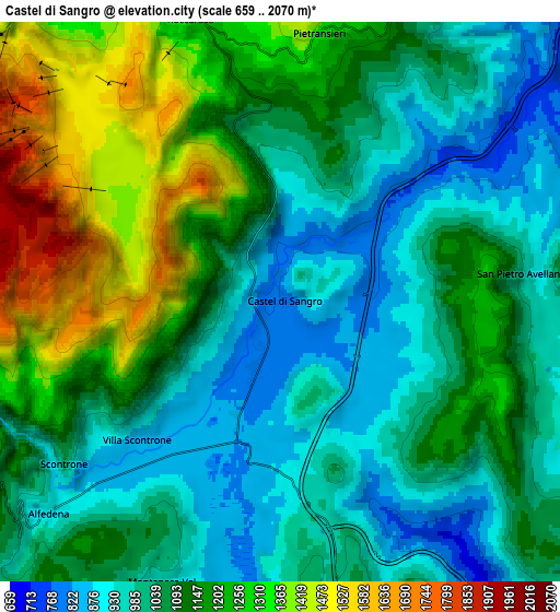 Zoom OUT 2x Castel di Sangro, Italy elevation map