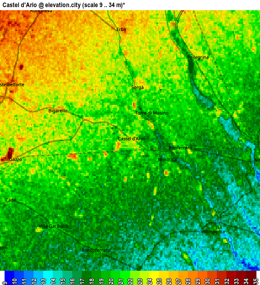 Zoom OUT 2x Castel d'Ario, Italy elevation map