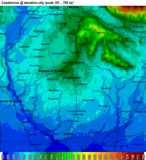 Zoom OUT 2x Casatenovo, Italy elevation map