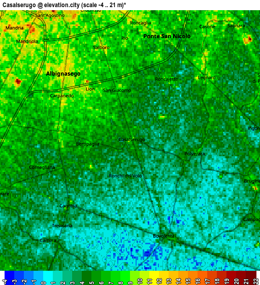 Zoom OUT 2x Casalserugo, Italy elevation map