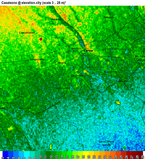 Zoom OUT 2x Casaleone, Italy elevation map