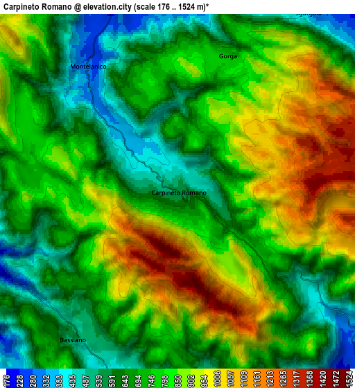 Zoom OUT 2x Carpineto Romano, Italy elevation map