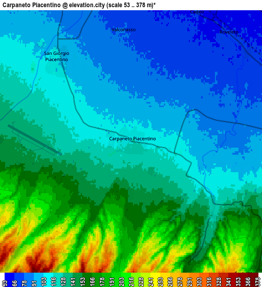 Zoom OUT 2x Carpaneto Piacentino, Italy elevation map