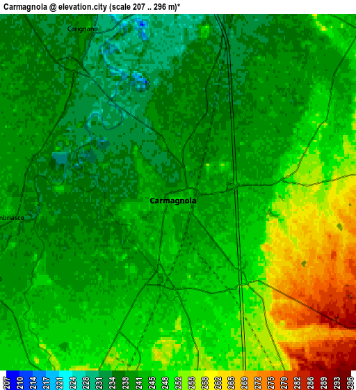 Zoom OUT 2x Carmagnola, Italy elevation map