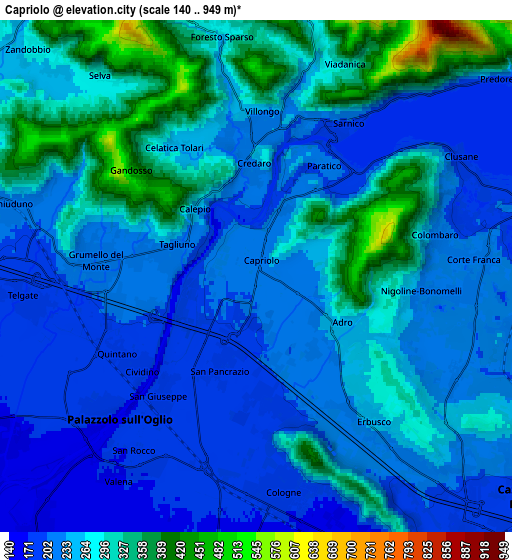 Zoom OUT 2x Capriolo, Italy elevation map