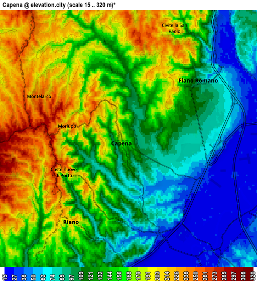 Zoom OUT 2x Capena, Italy elevation map