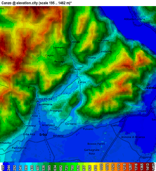 Zoom OUT 2x Canzo, Italy elevation map