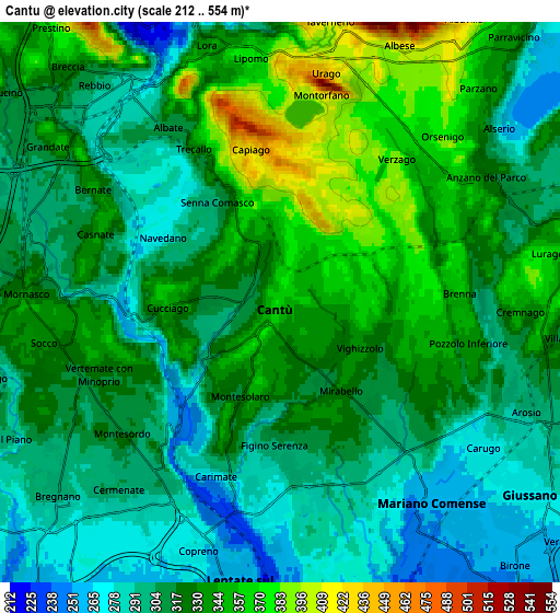 Zoom OUT 2x Cantù, Italy elevation map