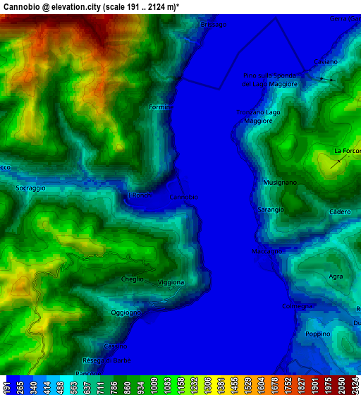 Zoom OUT 2x Cannobio, Italy elevation map