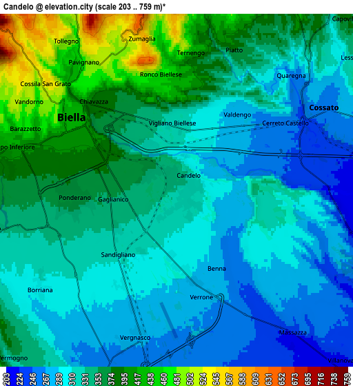 Zoom OUT 2x Candelo, Italy elevation map