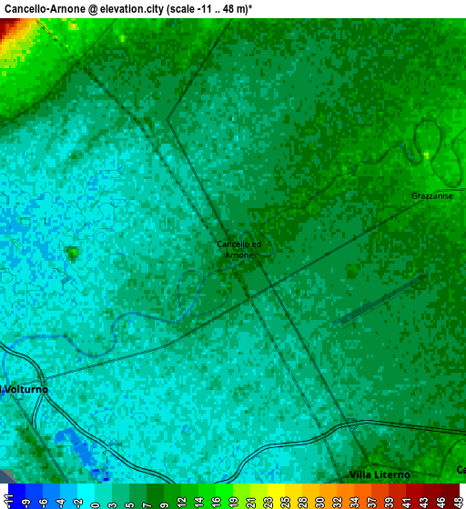 Zoom OUT 2x Cancello-Arnone, Italy elevation map