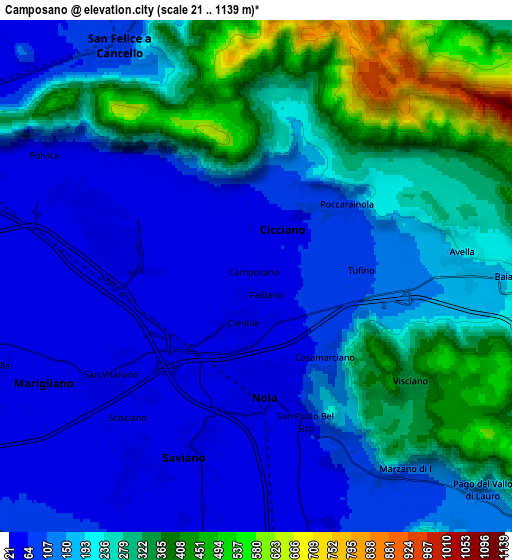 Zoom OUT 2x Camposano, Italy elevation map