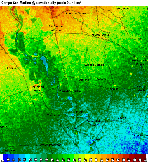 Zoom OUT 2x Campo San Martino, Italy elevation map