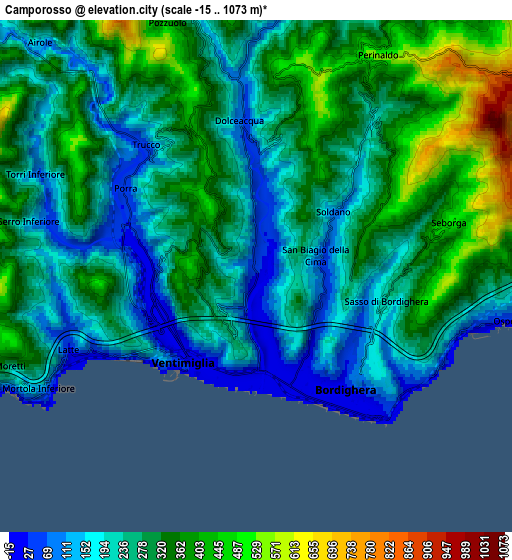 Zoom OUT 2x Camporosso, Italy elevation map