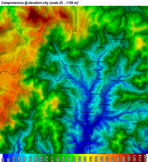 Zoom OUT 2x Campomorone, Italy elevation map
