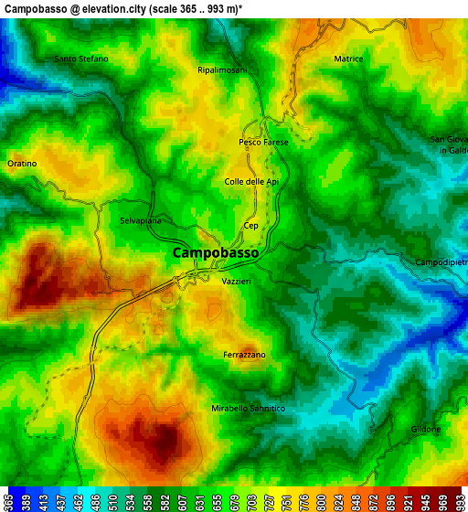 Zoom OUT 2x Campobasso, Italy elevation map