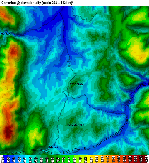 Zoom OUT 2x Camerino, Italy elevation map
