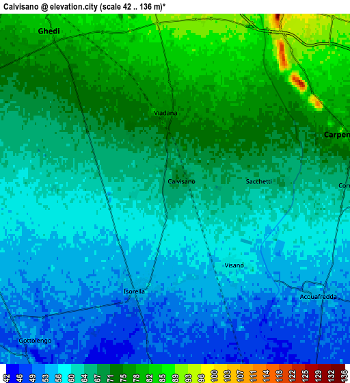 Zoom OUT 2x Calvisano, Italy elevation map