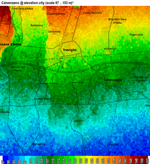 Zoom OUT 2x Calvenzano, Italy elevation map