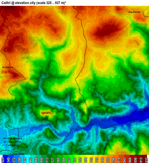 Zoom OUT 2x Calitri, Italy elevation map