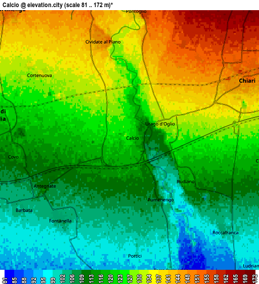 Zoom OUT 2x Calcio, Italy elevation map