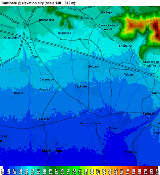 Zoom OUT 2x Calcinate, Italy elevation map