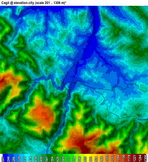 Zoom OUT 2x Cagli, Italy elevation map