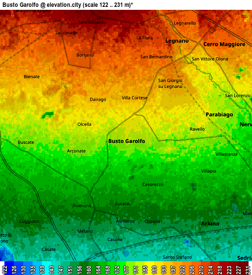 Zoom OUT 2x Busto Garolfo, Italy elevation map