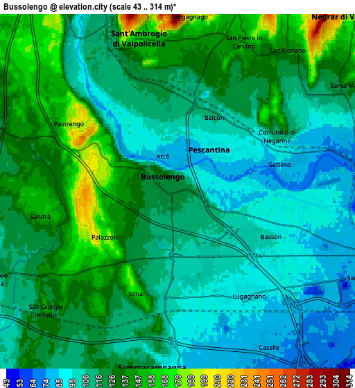 Zoom OUT 2x Bussolengo, Italy elevation map