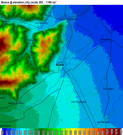 Zoom OUT 2x Busca, Italy elevation map