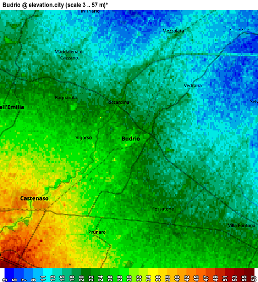 Zoom OUT 2x Budrio, Italy elevation map