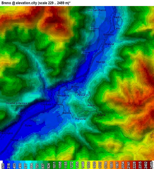 Zoom OUT 2x Breno, Italy elevation map