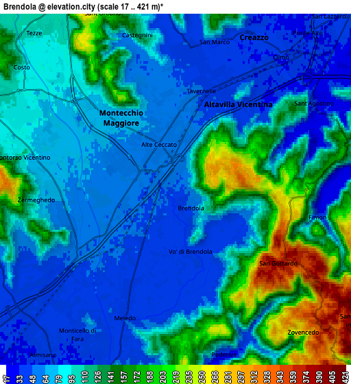 Zoom OUT 2x Brendola, Italy elevation map